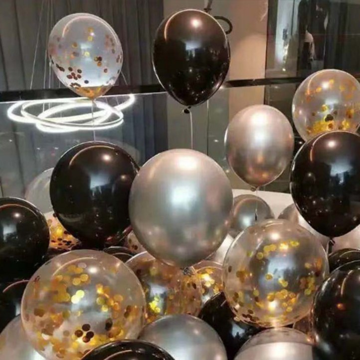 뷰라뷰 파티풍선 50p 공기펌프 10m 리본 세트