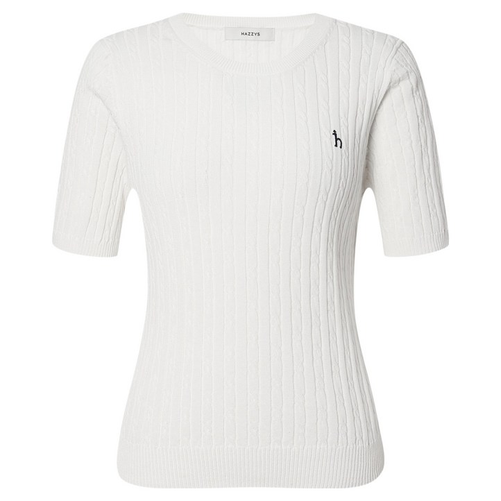 헤지스여성용 짜임 면혼방 반팔니트