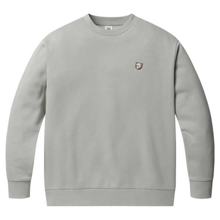 프로젝트엠 남녀공용 문베어 세미오버핏 플리스 맨투맨