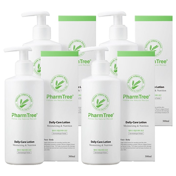팜트리 데일리케어 로션 무향, 300ml, 4개