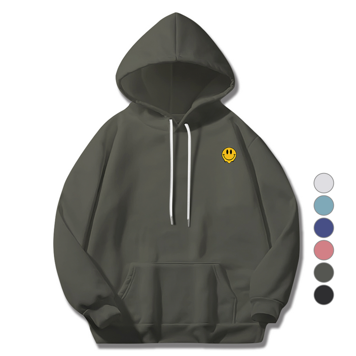 일루소 남녀공용 소프트 특양면 플로윙스마일 후드티