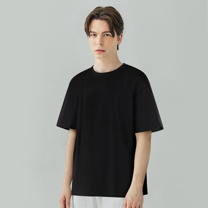 유니패밀리 남녀공용 16수 오버핏 무지 반팔 티셔츠