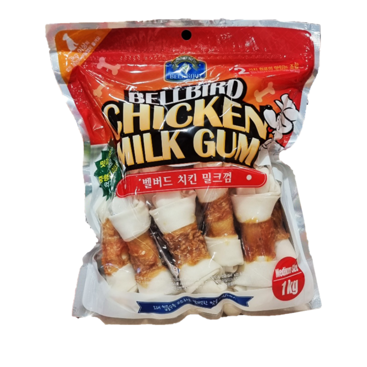 벨버드 강아지 치킨 밀크껌 미디움