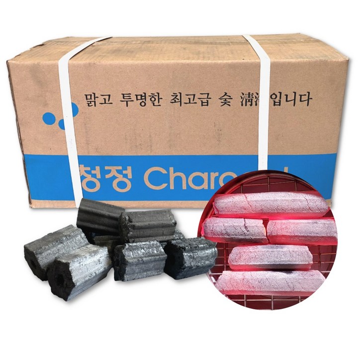 청정 열탄 장탄 10kg 캠핑용 업소용 바베큐숯, 1개, 10kg