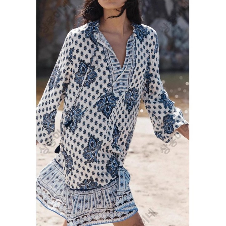 ZARA 자라 빈티지 프린트 미니 원피스 2025 여름세일