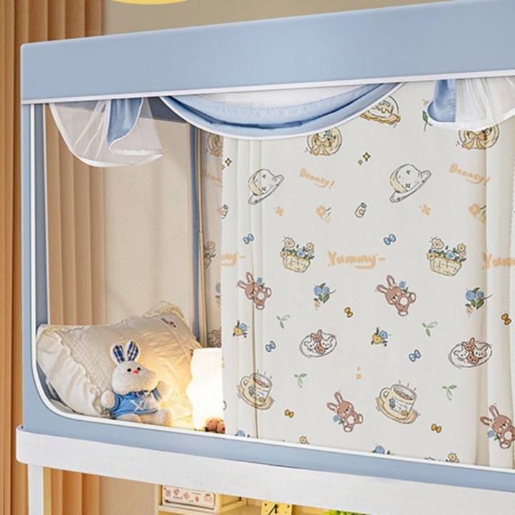 2층 싱글침대 커튼 사계절 난방텐트 사각모기장