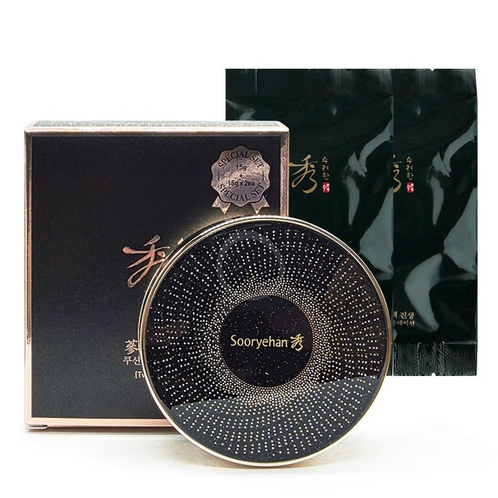 수려한 블랙 진생 쿠션 파운데이션 본품리필2개입 기획