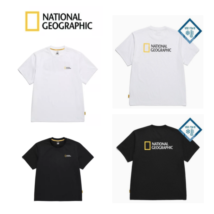 백화점매장판 내셔널지오그래픽 유니 크로우 쿨맥스 스몰로고 반팔티셔츠