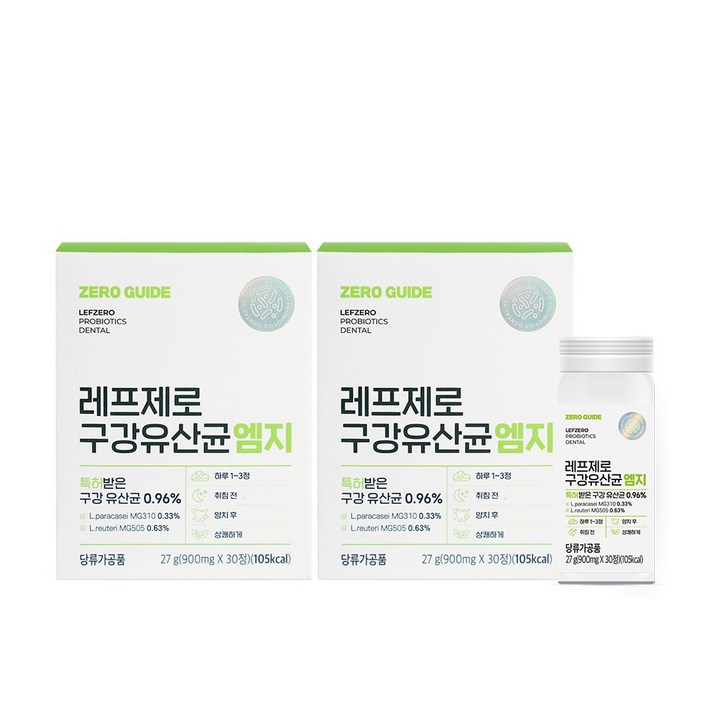 레프제로 구강유산균 프로바이오틱스 유산균, 30정, 2개