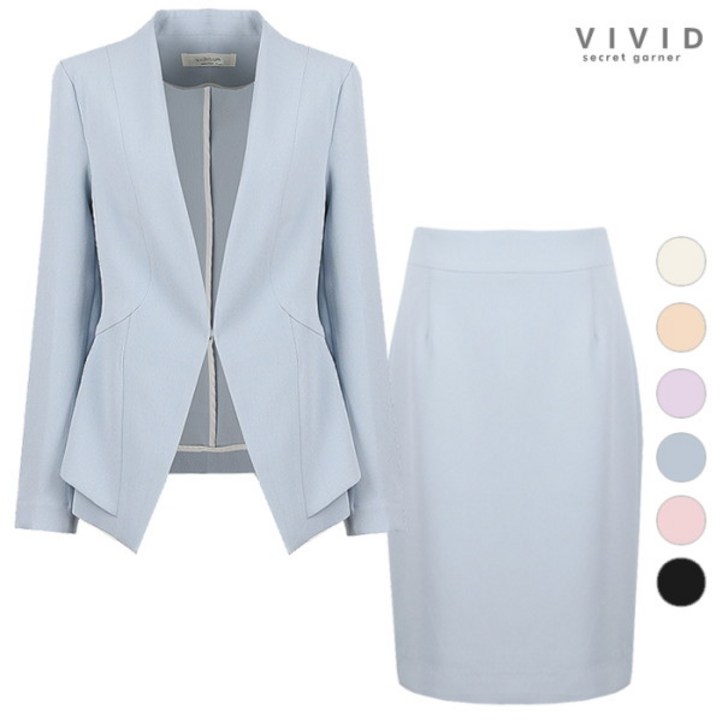 비비드시크릿가너 VIVID SET 여성 파스텔 정장자켓+스커트 세트 - 더블유와이몰