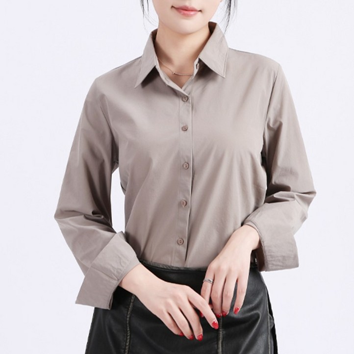 COMIRST 여성 스판 링클프리 카라 정장 긴팔 셔츠 블라우스 10컬러