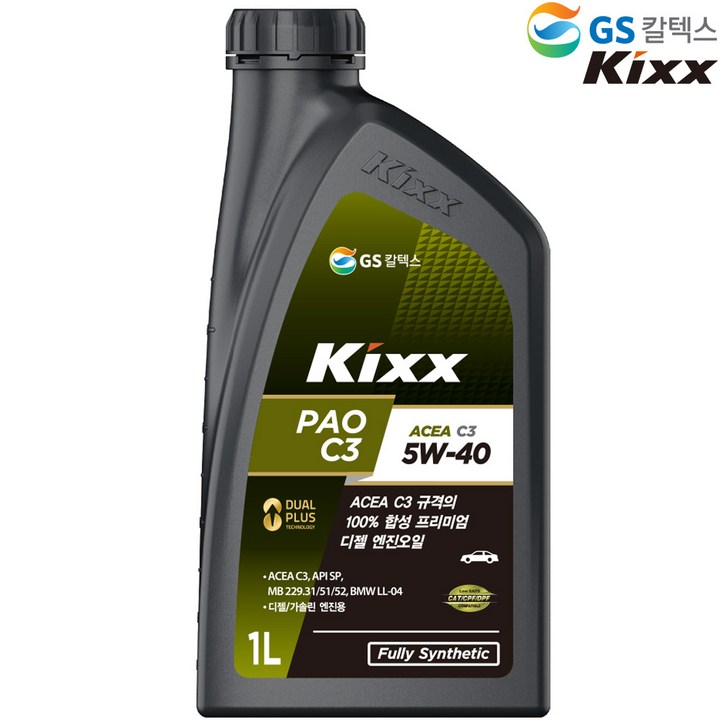 GS KIXX PAO C3 5W40 합성엔진오일 1L, 1개, 5w40