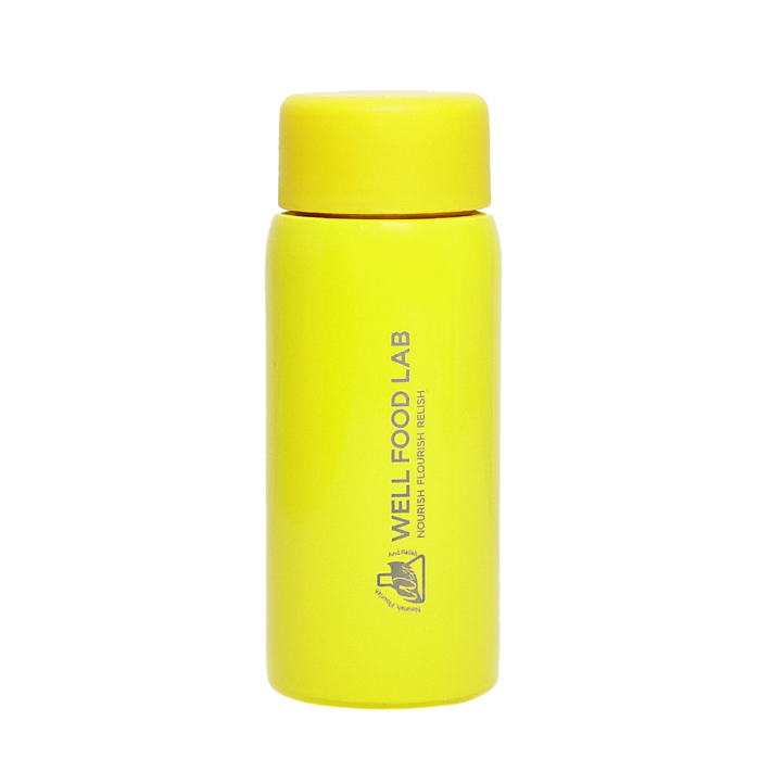 웰푸드랩 미니 텀블러 보냉 보온 가벼운 스텐 휴대용 에스프레소 한약 경량 물병, 머스타드, 1개