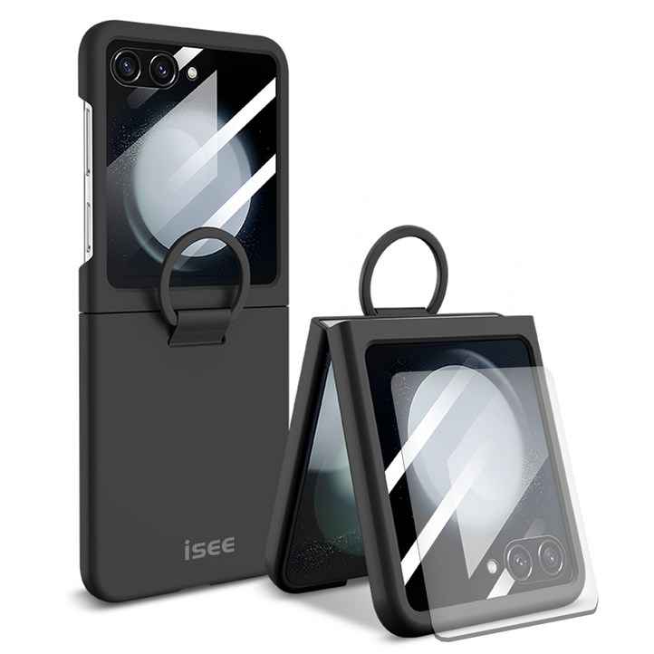 isee아이시 Z플립56 호환 일체형 액정보호 하드with 링 케이스