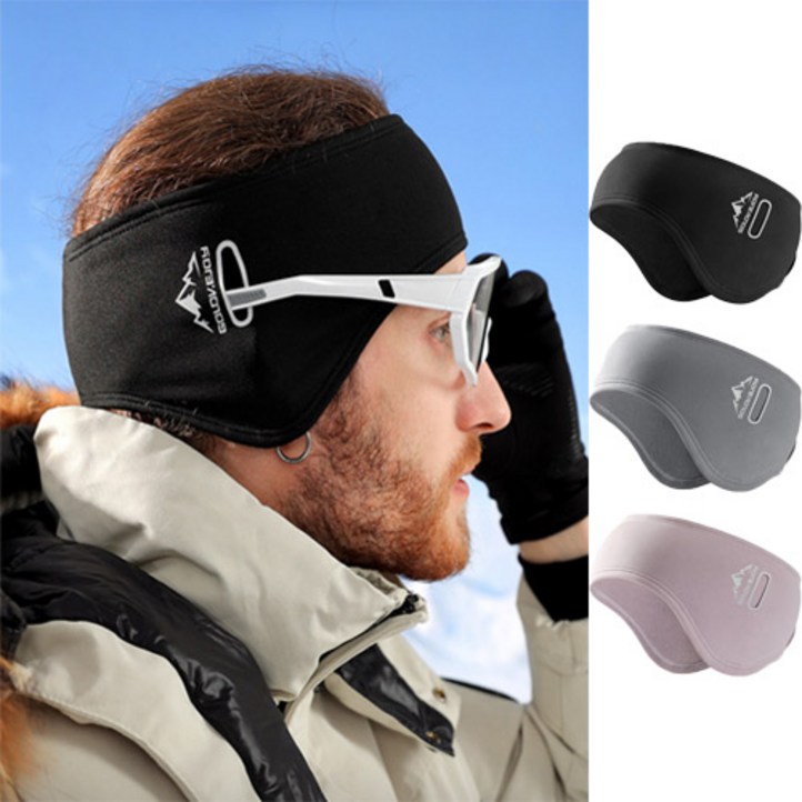 방한 겨울 러닝 스키 귀마개 헤어밴드, 1개