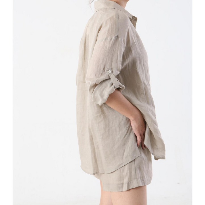 수워나 여성 린넨 투피스 세트