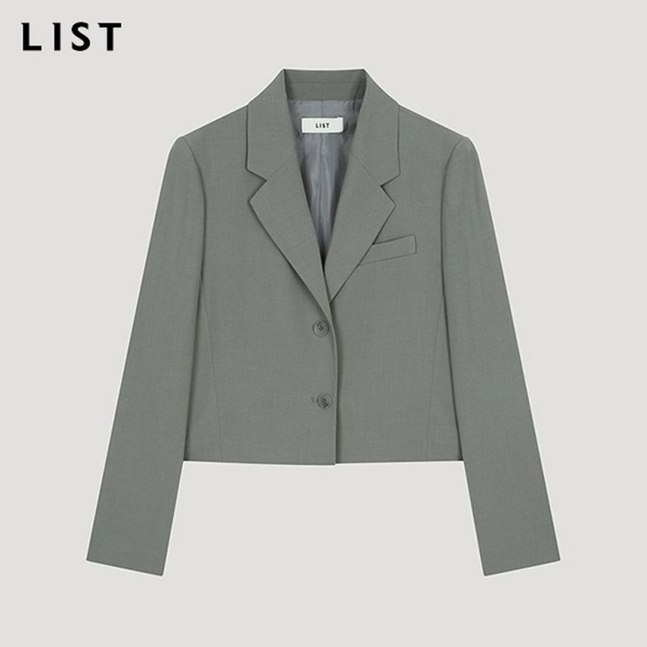 리스트 포멀 크롭 셋업 자켓 TWSJKO60010 GR