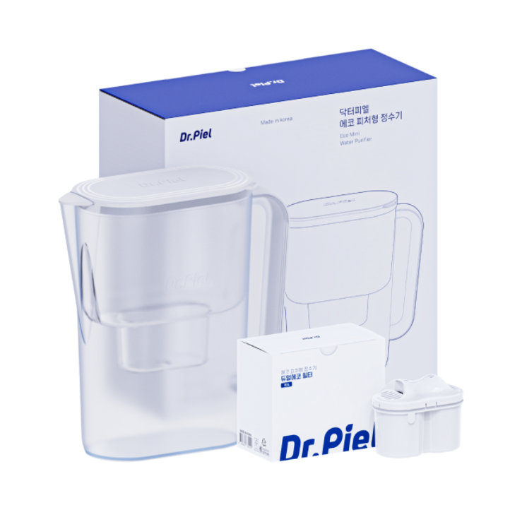 닥터피엘 에코 피처형 정수기 2.4L 한국형 미니 정수기 친환경 셀프케어 정수기, 기본세트 본품  필터 1개  4개월