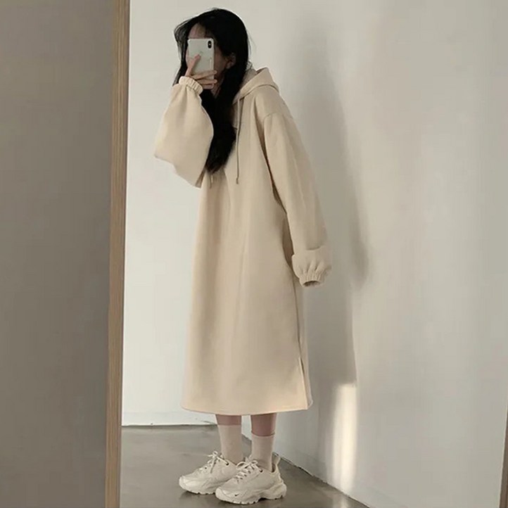 집에서 입는 기모 후드 롱 원피스 집에서 입는 기모 후드 롱 원피스