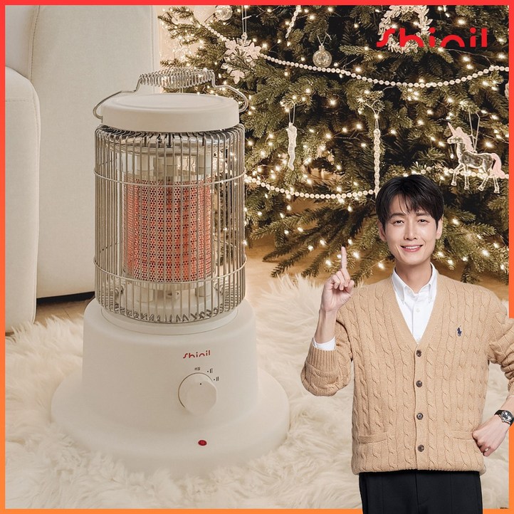 26년형 신일 오방난로 적외선 원통형 가정용 전기히터 하이라이트 사무실 전기난로 난방기, 화이트, SEHHS1000WR화이트