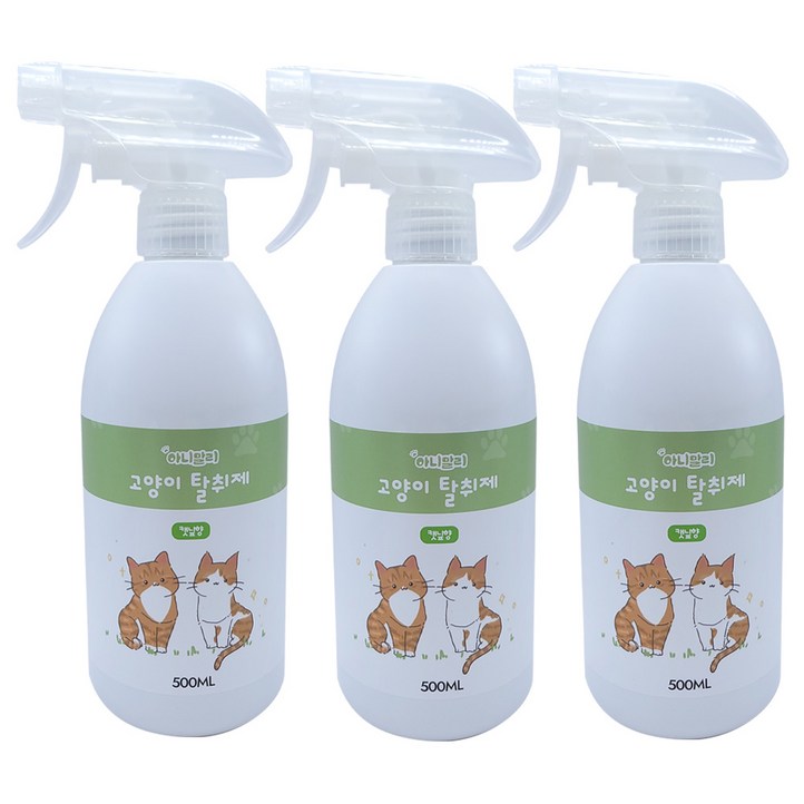 아니말리 고양이탈취제 캣닢향 화장실 모래 냄새제거, 3개, 500ml 아니말리 고양이탈취제 캣닢향 화장실 모래 냄새제거, 3개, 500ml