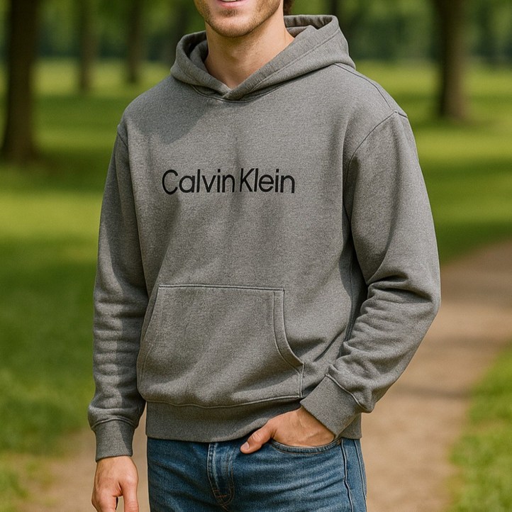 당일발송 캘빈클라인 CK 남여공용 오버핏 로고 후드티 논기모 데일리룩 커플룩