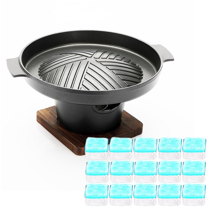 뉴비아 프리미엄 미니화로 MB1100  에탄올 고체연료 30g x 15p 세트, 1세트, 더블22 x 22 x 2.8 cm