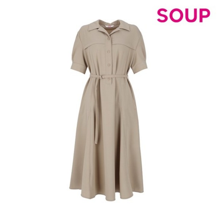 숲 SOUP 테일러드 칼라 반팔 원피스 SA5OP94