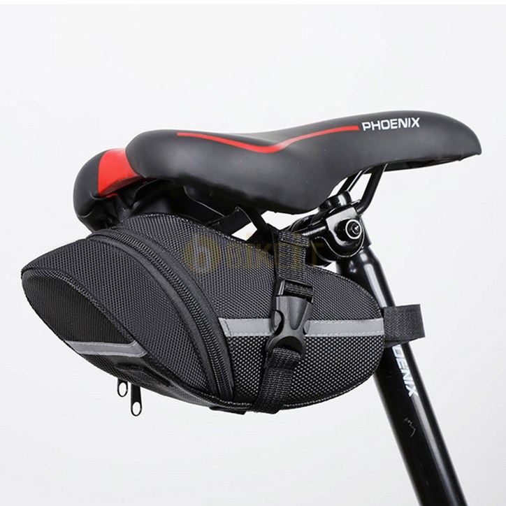 전동스쿠터 바이크아이티 자전거 안장 대용량수납 방수가방, 블랙(안전야광띠 부착)
