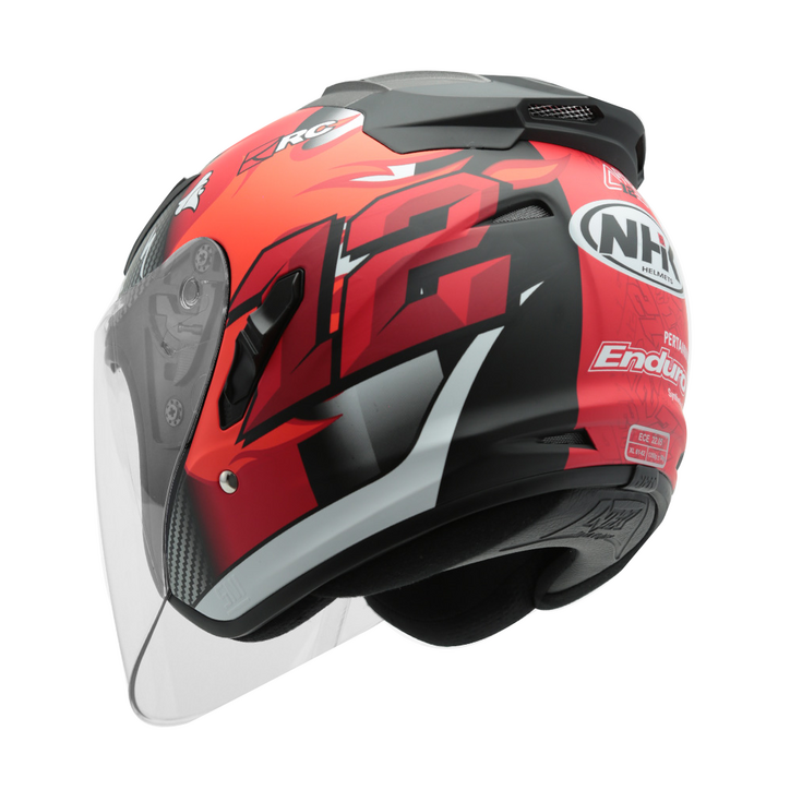 NHK R1 오토바이 오픈페이스 헬멧 그래픽 솔리드 바이크 하이바, 알리 에이드리언 블랙레드 도프트
