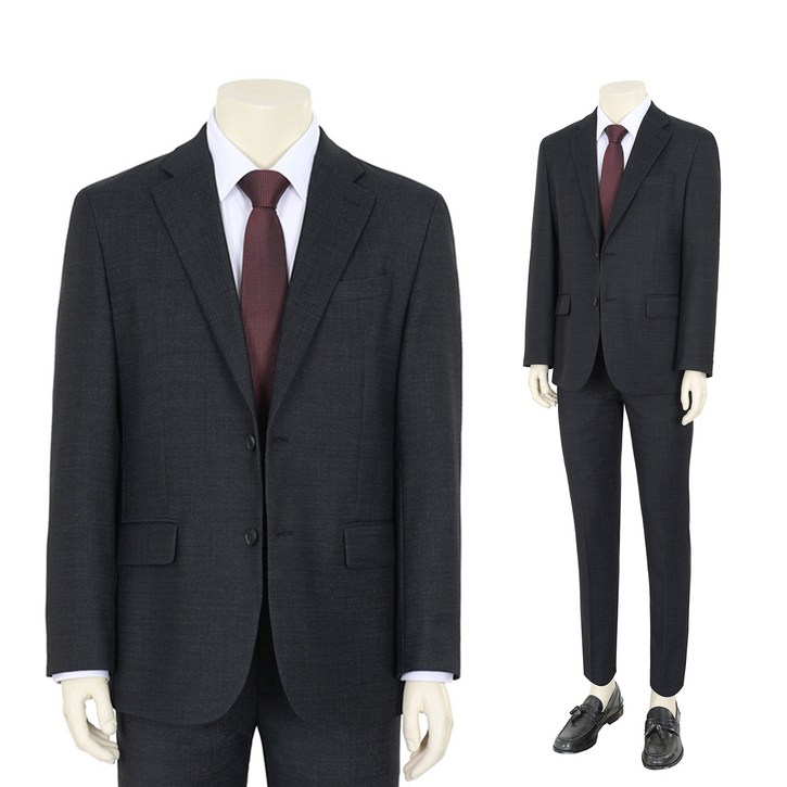 바쏘 남성용 블렌디드 마이크로 정장 자켓  팬츠 세트