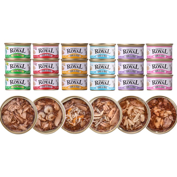 펫스토리로얄 프리미엄 고양이 캔 사료, 혼합 6종, 85g, 24개