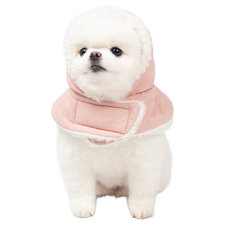 초코펫하우스 강아지 산책왕 패딩 모자 귀돌이, 핑크, 1개