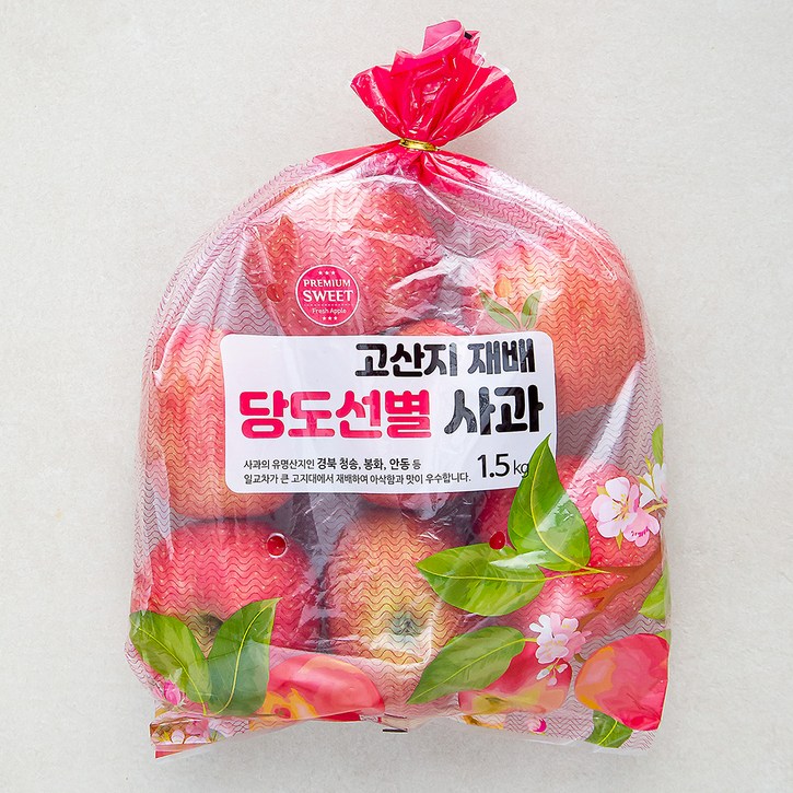 고산지 재배 당도선별 사과, 1.5kg중과, 1봉