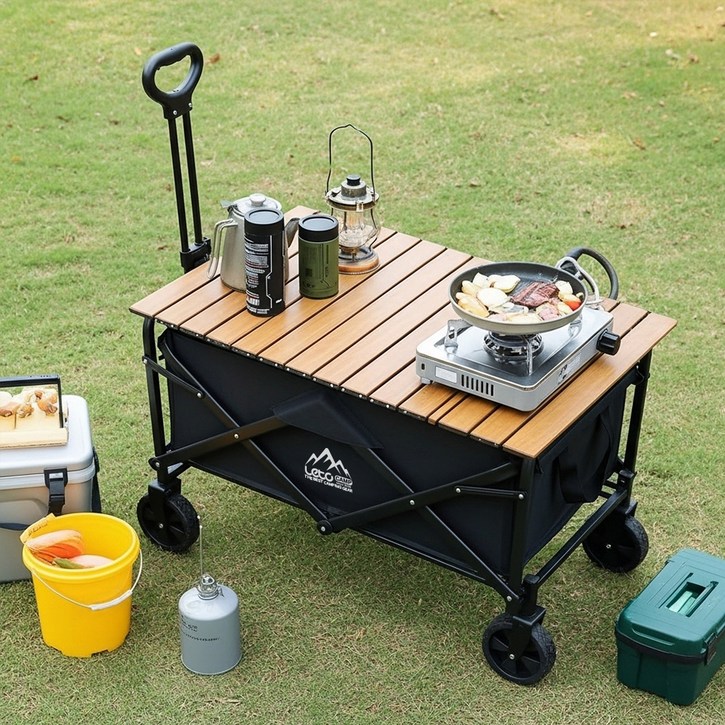 레토 캠핑웨건용 우드 상판 롤테이블