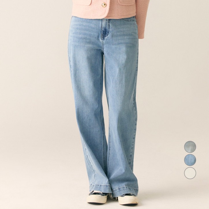 로엠 여성용 Fit me 와이드 데님 팬츠