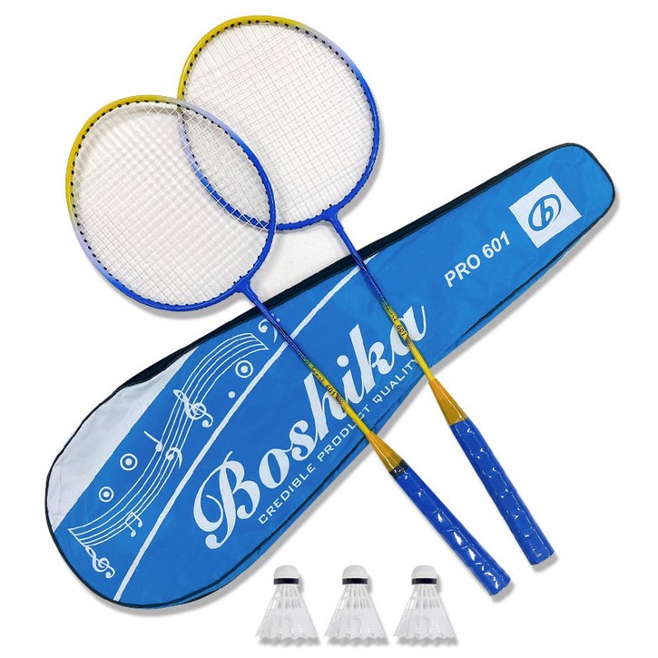 배곧스포츠 배드민턴 라켓 PRO 601+ 셔틀콕 3개 + 라켓가방 세트 블루, PRO 601, 1세트
