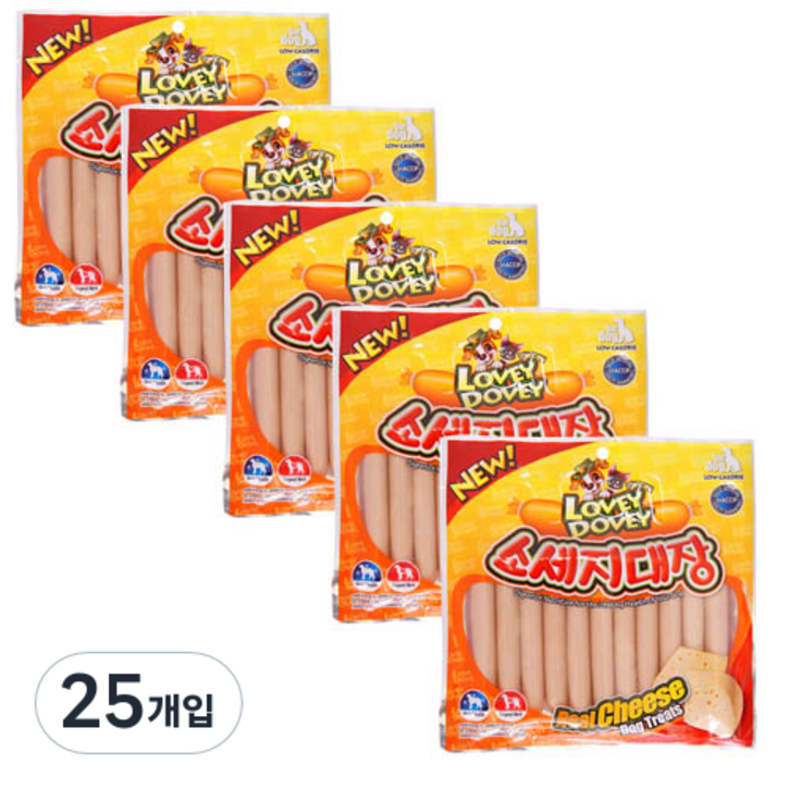 러비더비 강아지 소세지대장 간식 11p, 닭고기 + 치즈 혼합맛, 165g, 25개