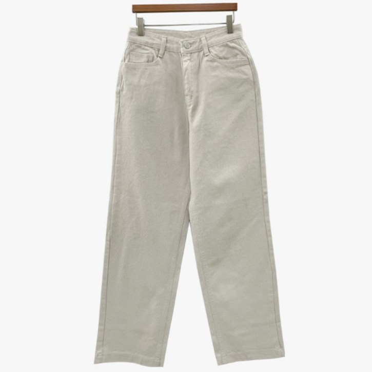 슈가펀 여성용 필프 컬러 와이드 데님팬츠