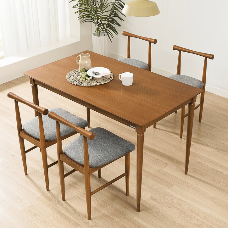 헤즈로 에덴 원목 카페 업소 식당 4인용 사각 테이블 1200 x 700 x 720 mm
