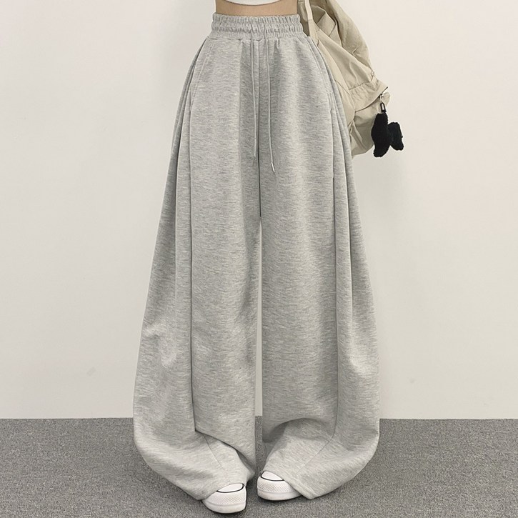 위드후이린 여성용 나나 옆핀턱 와이드 트레이닝 밴딩 팬츠 롱