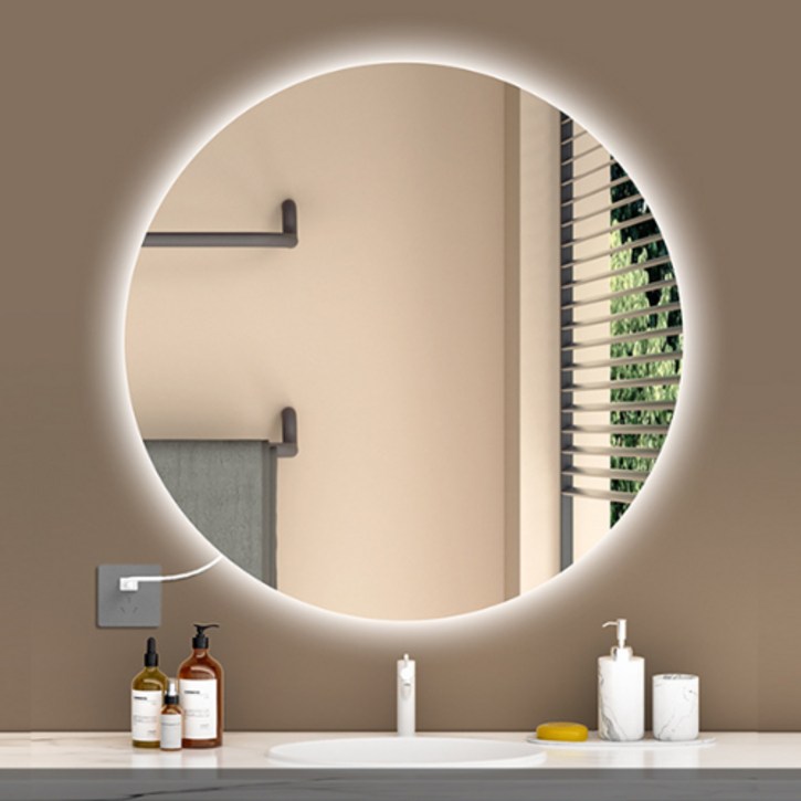 사는잼 LED 원형 거울 간접 조명거울 인테리어 욕실 화장대거울 방습기능 500사이즈 KS인증