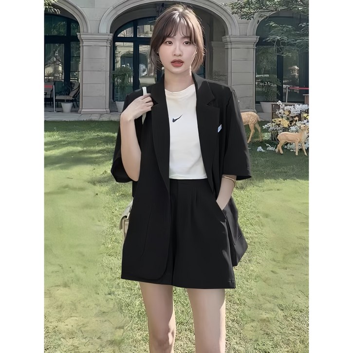 YioYcc 여성 정장 데일리룩 유니폼 상하의 투피스 루즈핏 YioYcc 여성 정장 데일리룩 유니폼 상하의 투피스 루즈핏
