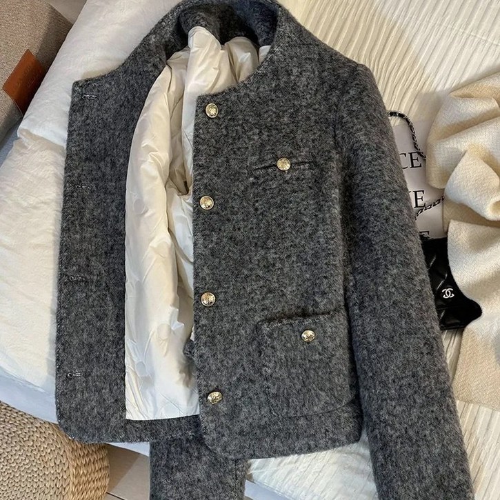 YJ2194트위드 모직 자켓