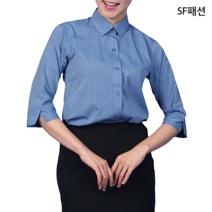 여성 칠부셔츠 7부 블라우스 홀서빙 유니폼 체인점 단체복 여성 칠부셔츠 7부 블라우스 홀서빙 유니폼 체인점 단체복