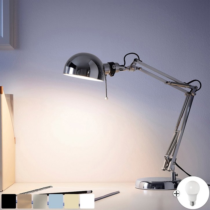 이케아 단스탠드 독서등 작업등 포르소 LED전구증정