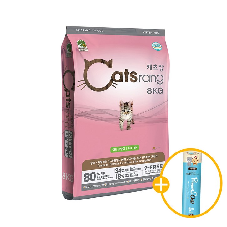 캐츠랑 고양이 길냥이 사료 키튼 어린냥이 8kg, 1개, 닭, 8kg