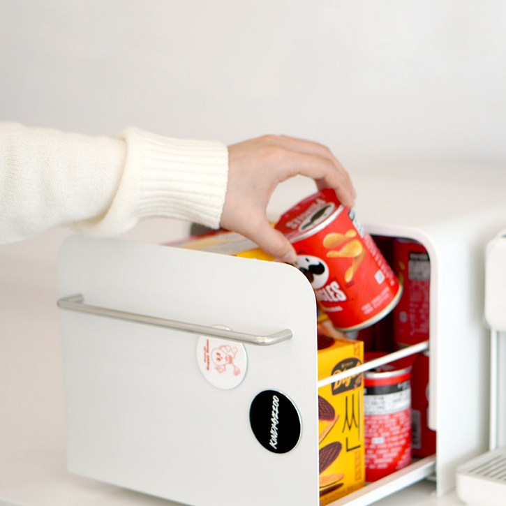 [당일 출고] 친절한마이쮸 철제 슬라이드 수납함 틈새수납 미드센추리 다용도 디귿 정리함, 화이트, 1개