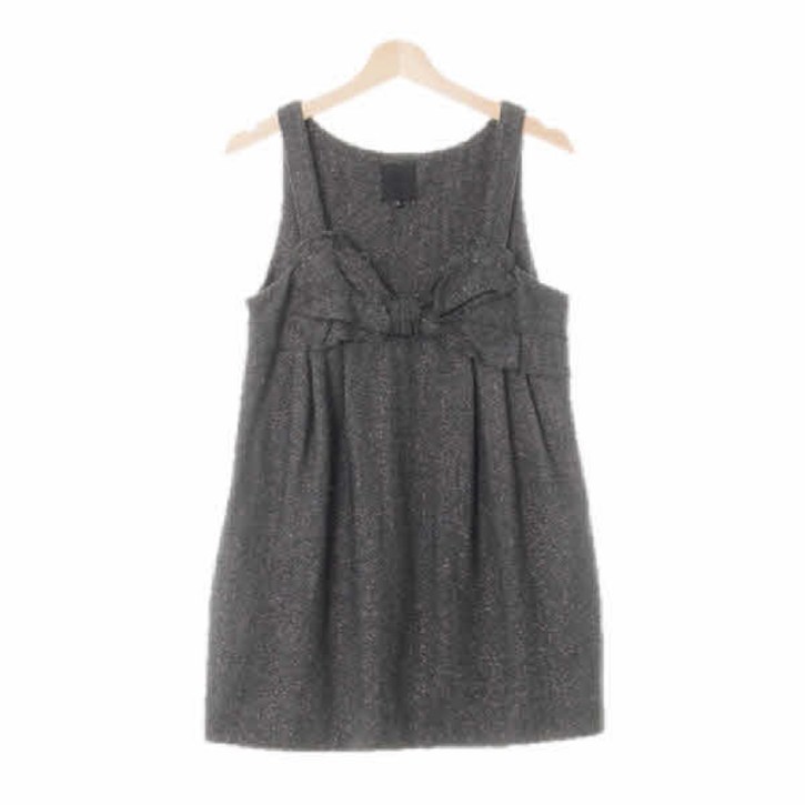 2791 오즈세컨 그레이 울혼방 리본핀턱스트랩펄원피스 2