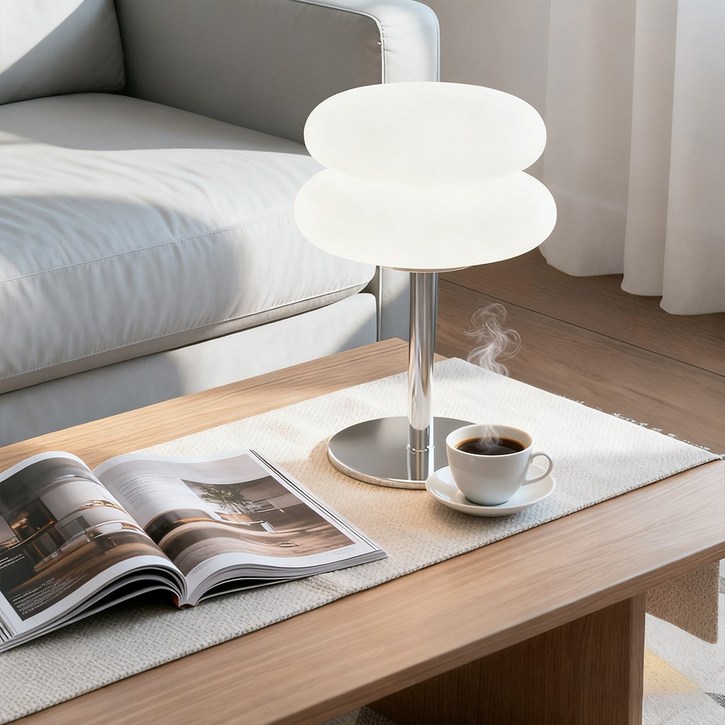 FlySwept 마카롱 무드등 인테리어 조명 LED 단스탠드, 화이트